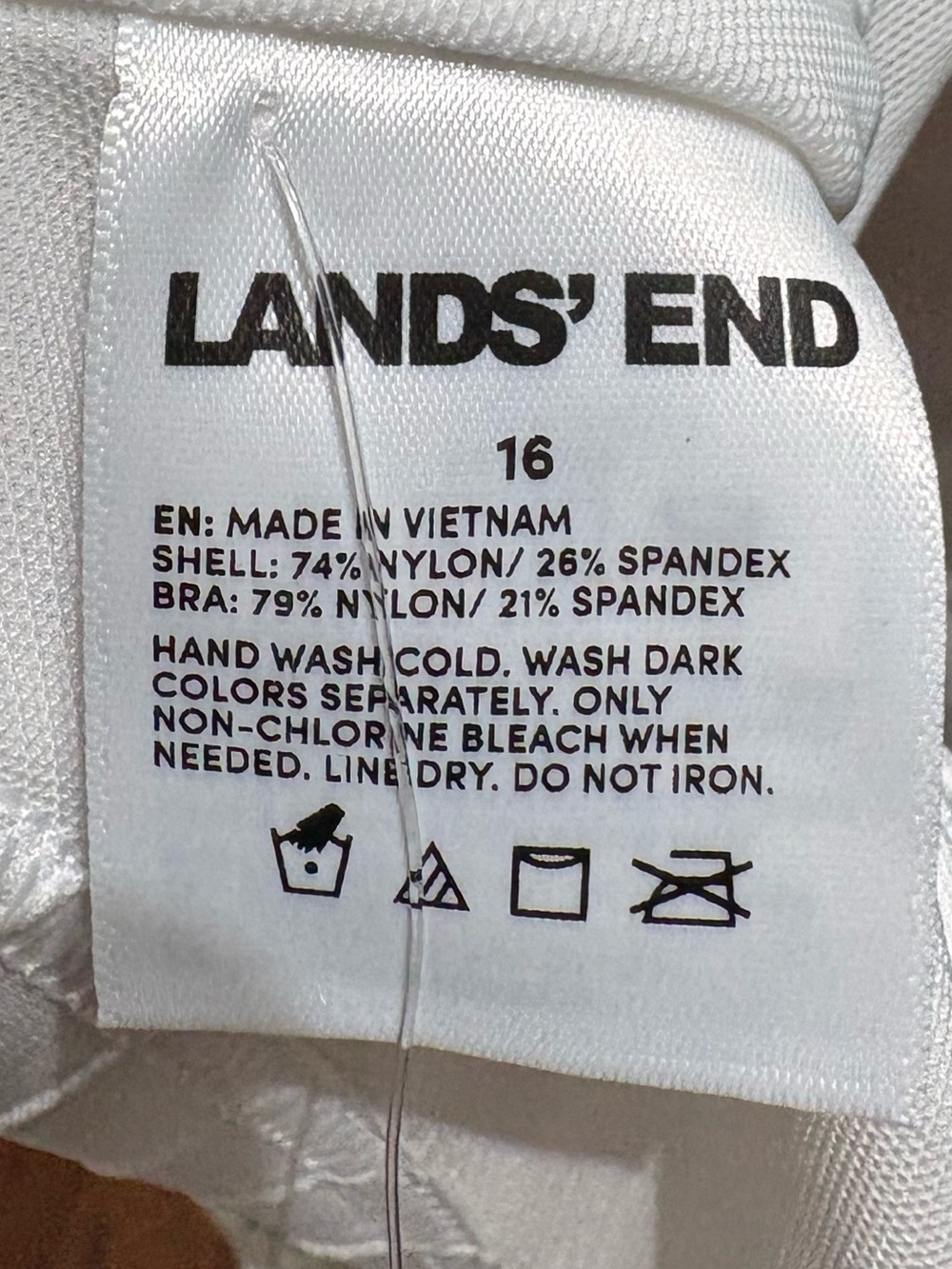 Lands' End White Underwire Bikini Top, Size 16, NWT - Picture 6 of 6